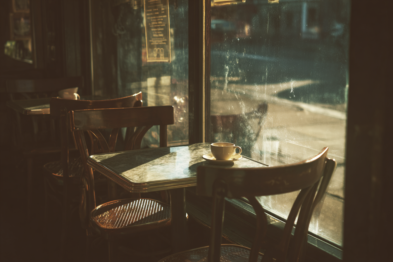 Tables and chairs in a café | Source: Midjourney
