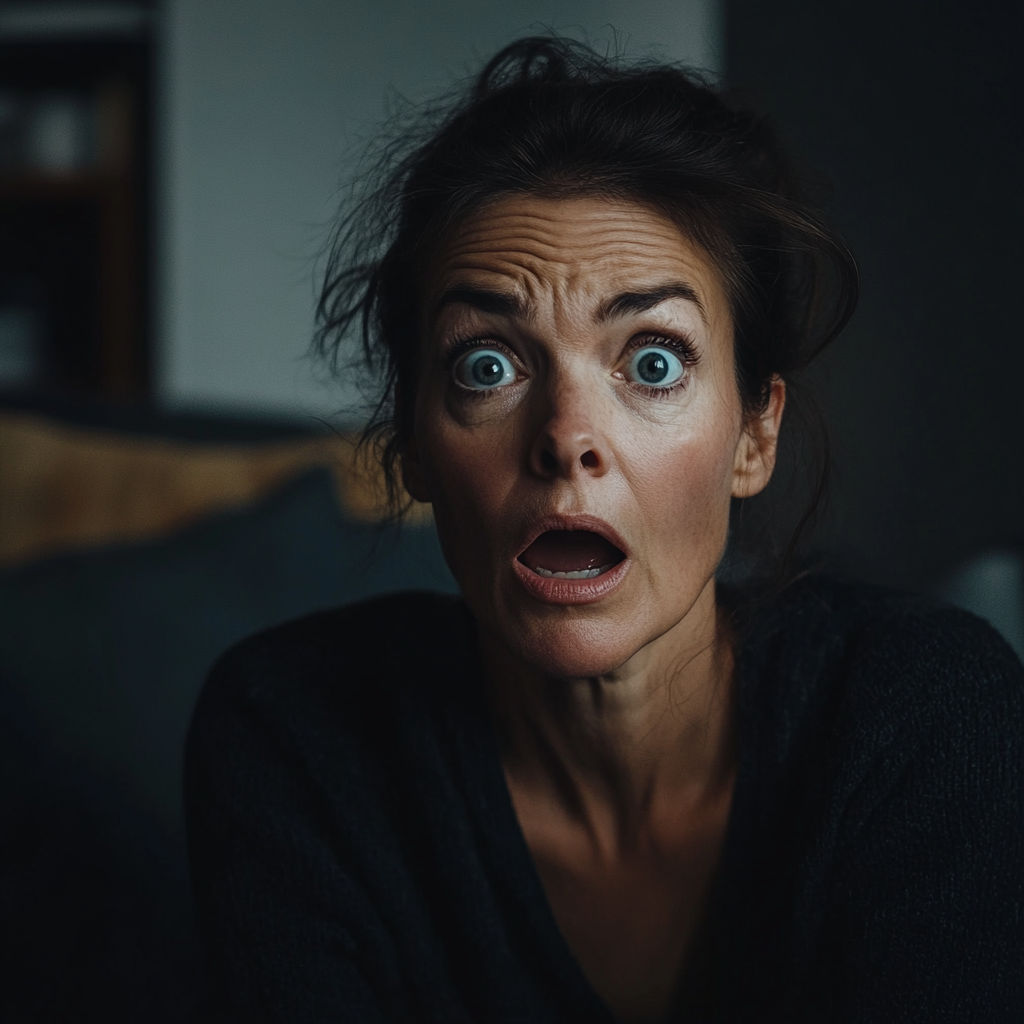 A shocked shouting woman | Source: Midjourney