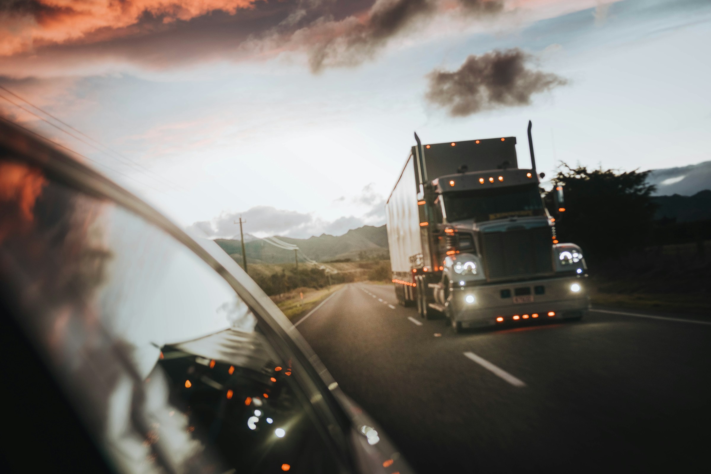 A speeding truck approaching from the opposite direction | Source: Unsplash