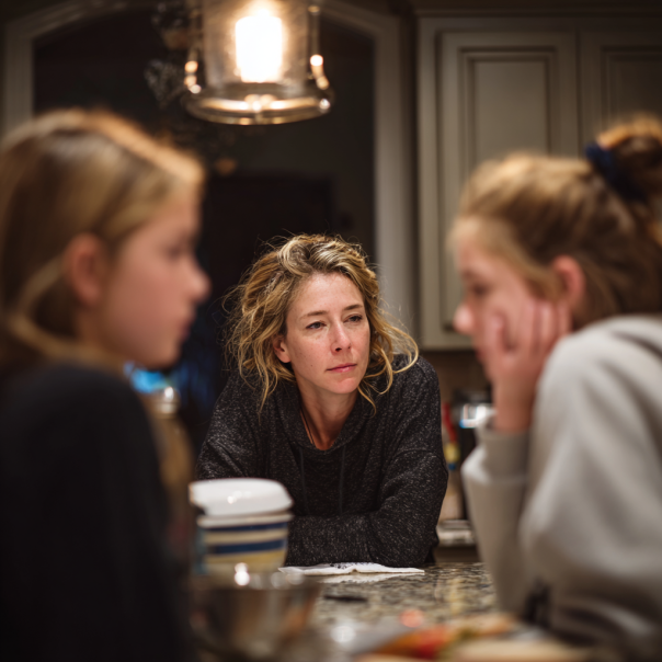 A mother solving a conflict between her daughters | Source: Midjourney
