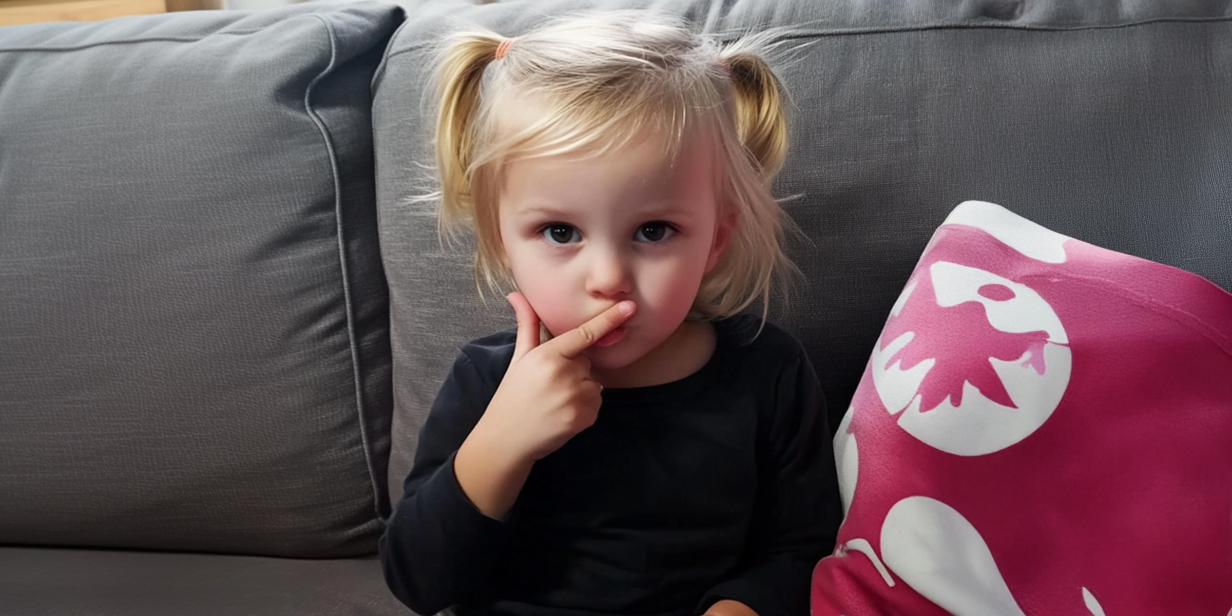 A little girl with her finger on her lip | Source: The Celebritist