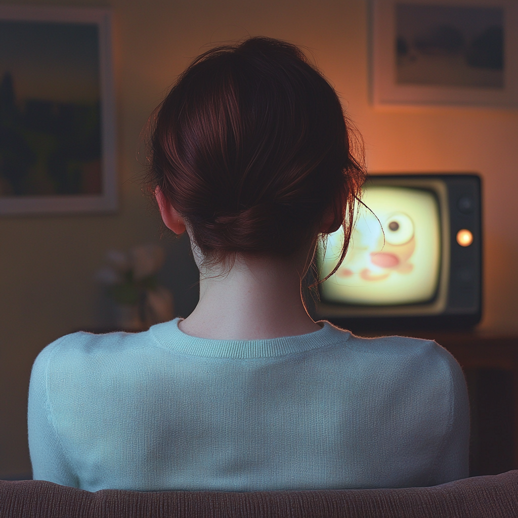 A woman watching TV | Source: Midjourney