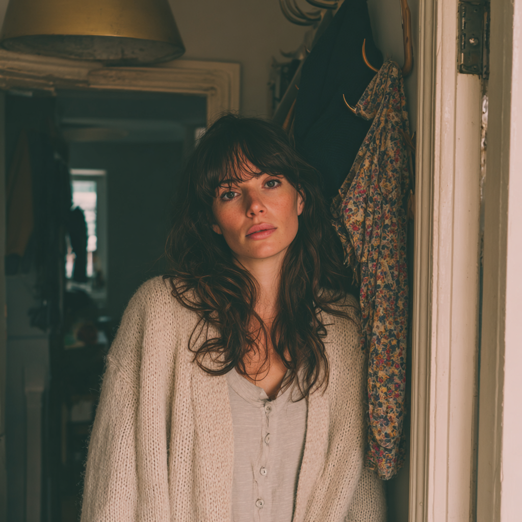 A woman standing in a doorway | Source: Midjourney