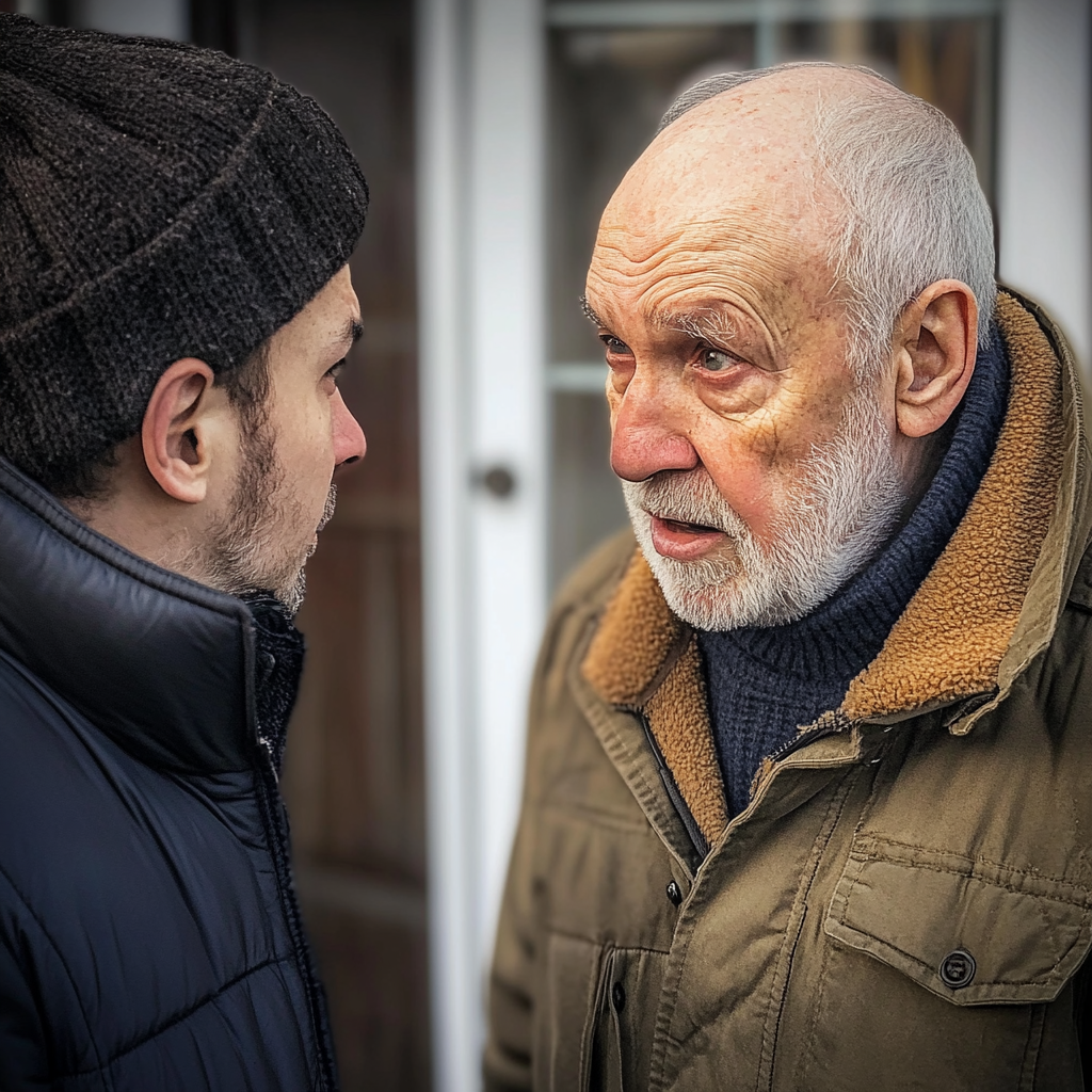 Young man confronting a senior man | Source: Midjourney