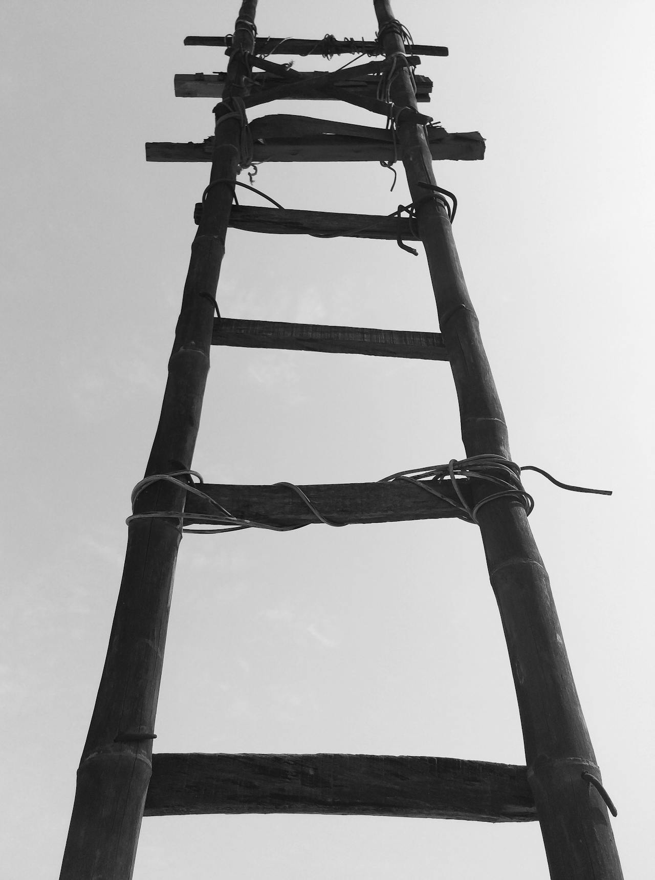 Grayscale shot of a ladder | Source: Pexels