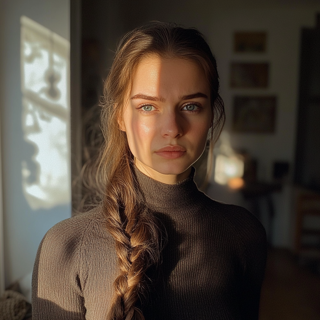 A woman standing in an apartment | Source: Midjourney