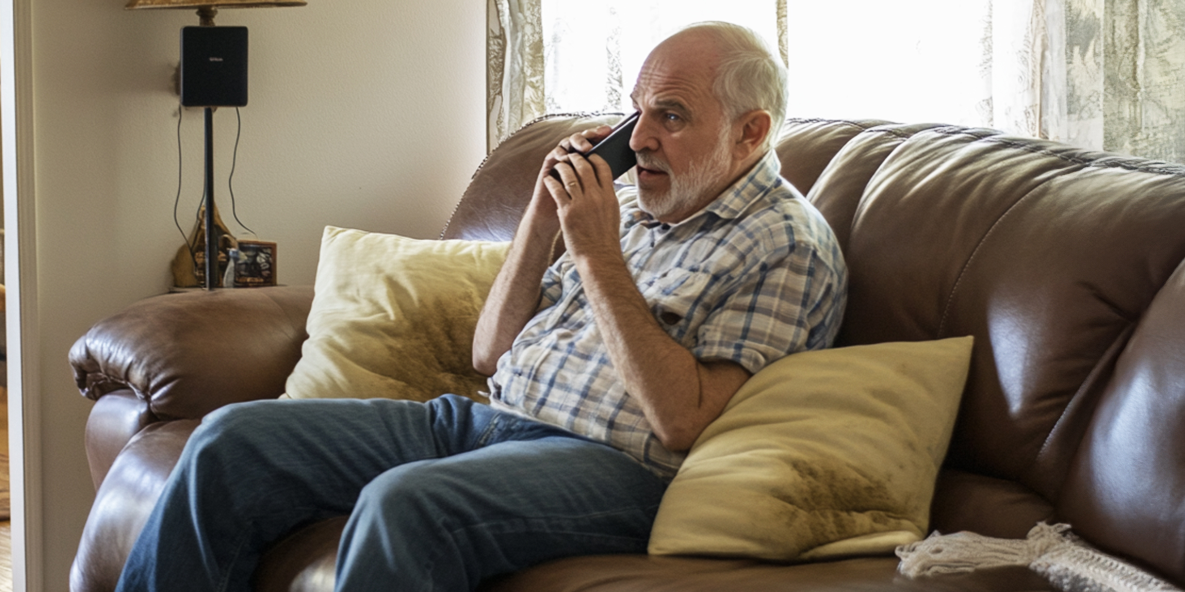 A mature man speaking urgently on his phone | Source: Amomama