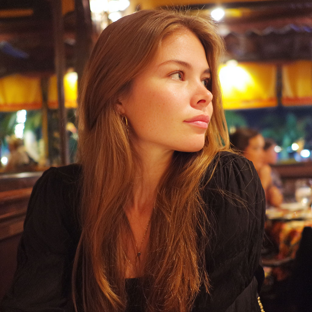 A woman sitting in a restaurant | Source: Midjourney