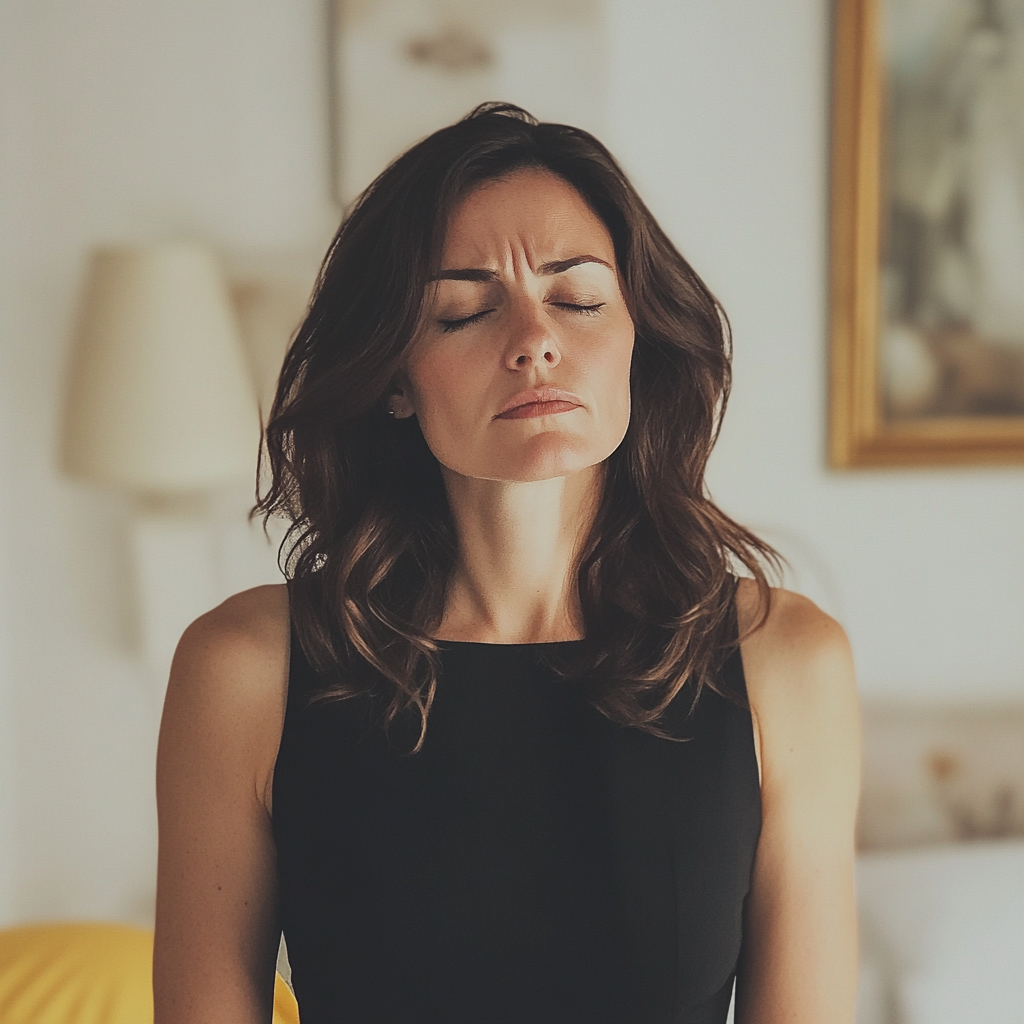 Une femme debout dans une chambre | Source : Midjourney