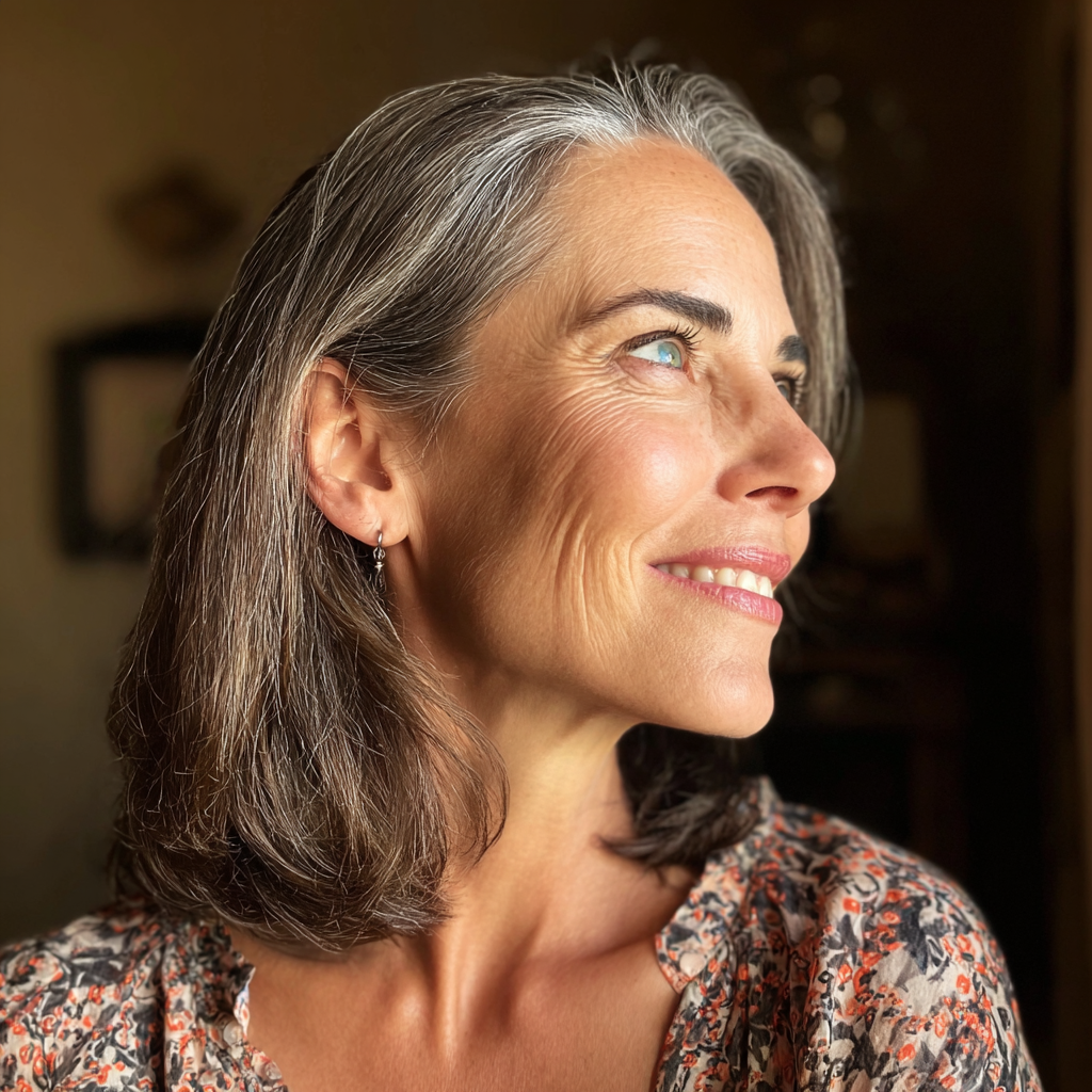 A side view of an older woman | Source: Midjourney