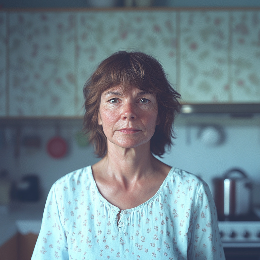 A woman standing in the kitchen | Source: Midjourney