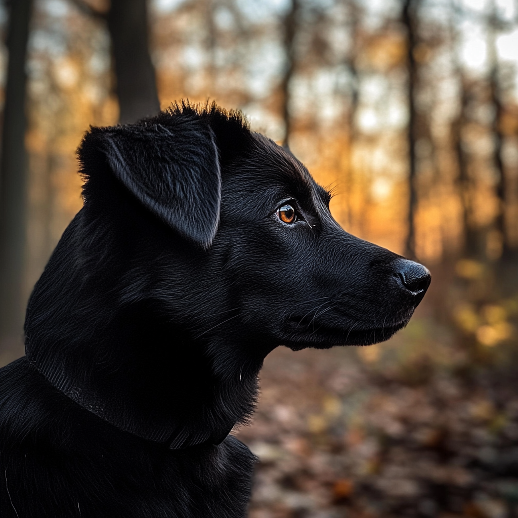 Um cão preto | Fonte: Midjourney