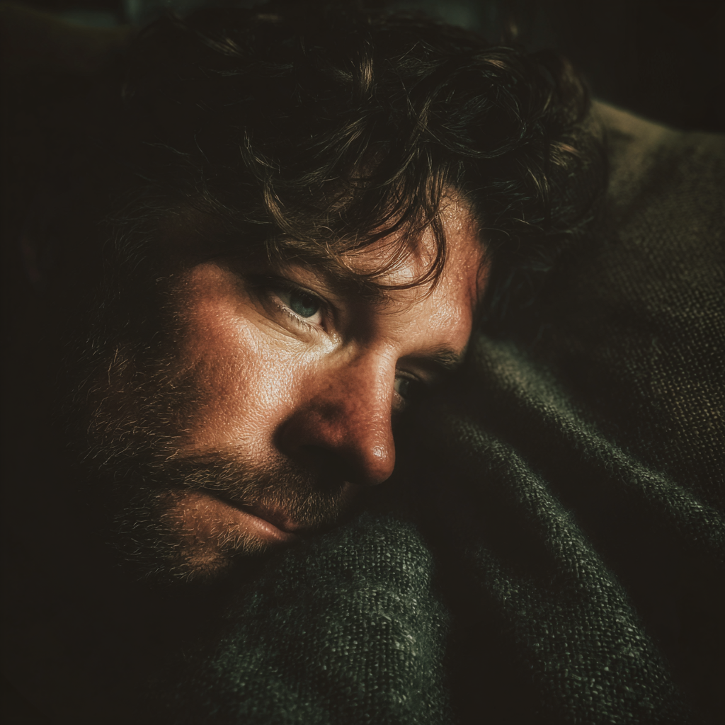 A man lying on a couch | Source: Midjourney