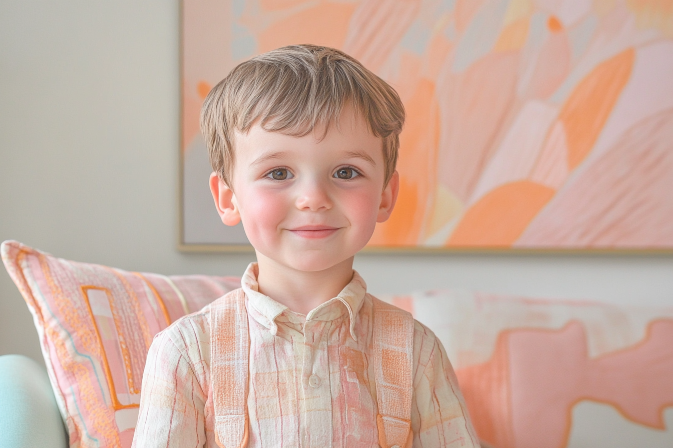 A little boy standing in a living room | Source: Midjourney