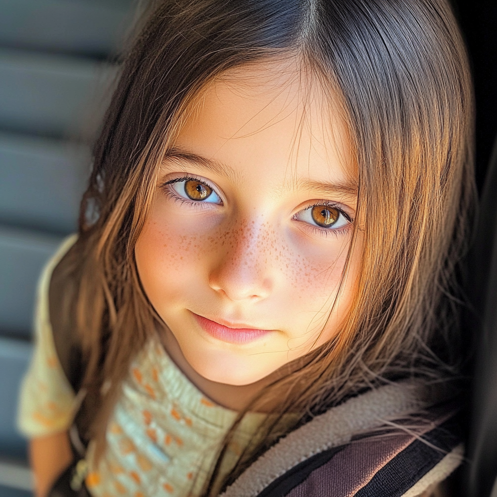 A close up of a little girl | Source: Midjourney