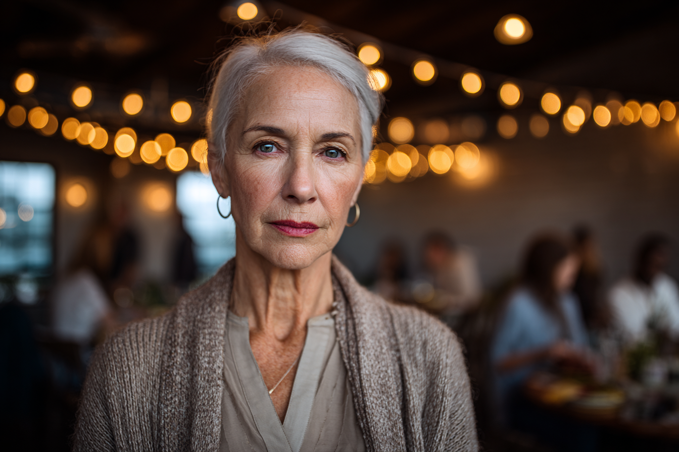 A woman standing in a restaurant | Source: Midjourney