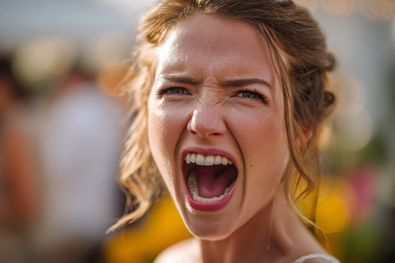 A bride yelling | Source: Midjourney