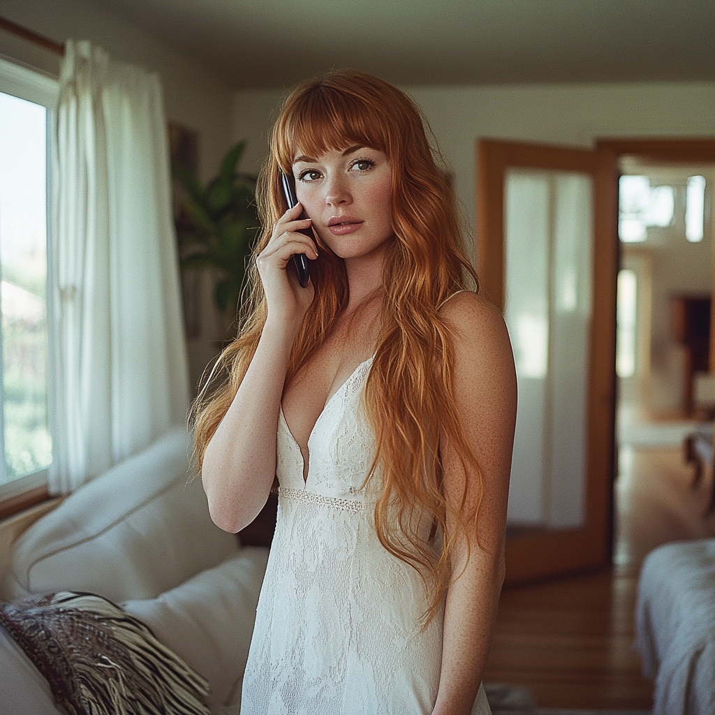 A woman talking on the phone | Source: Midjourney