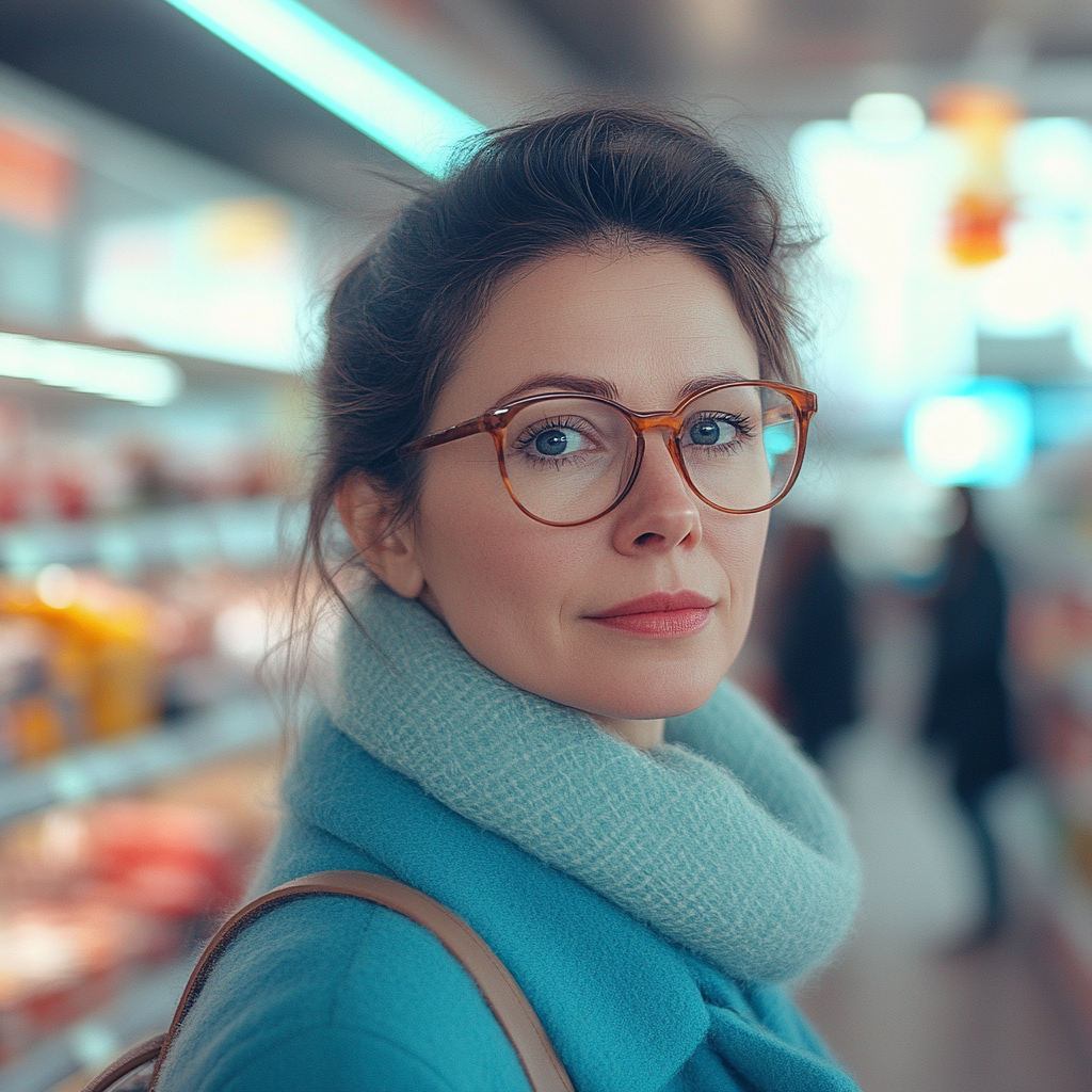 A close-up shot of a woman in a supermarket | Source: Midjourney