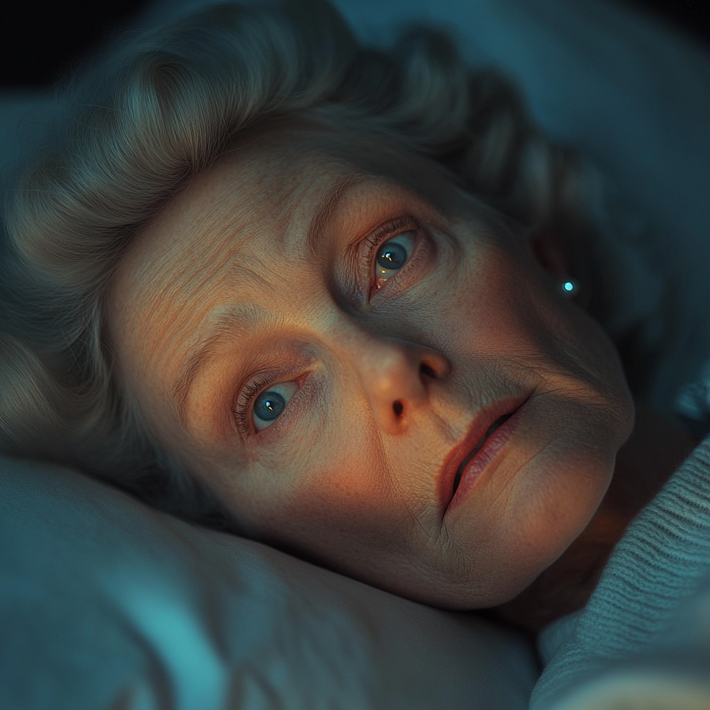 An older lady lying in the bed | Source: Midjourney