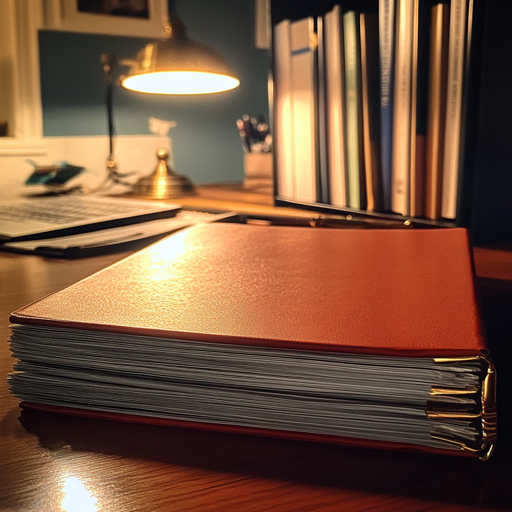 A folder on a desk | Source: Midjourney