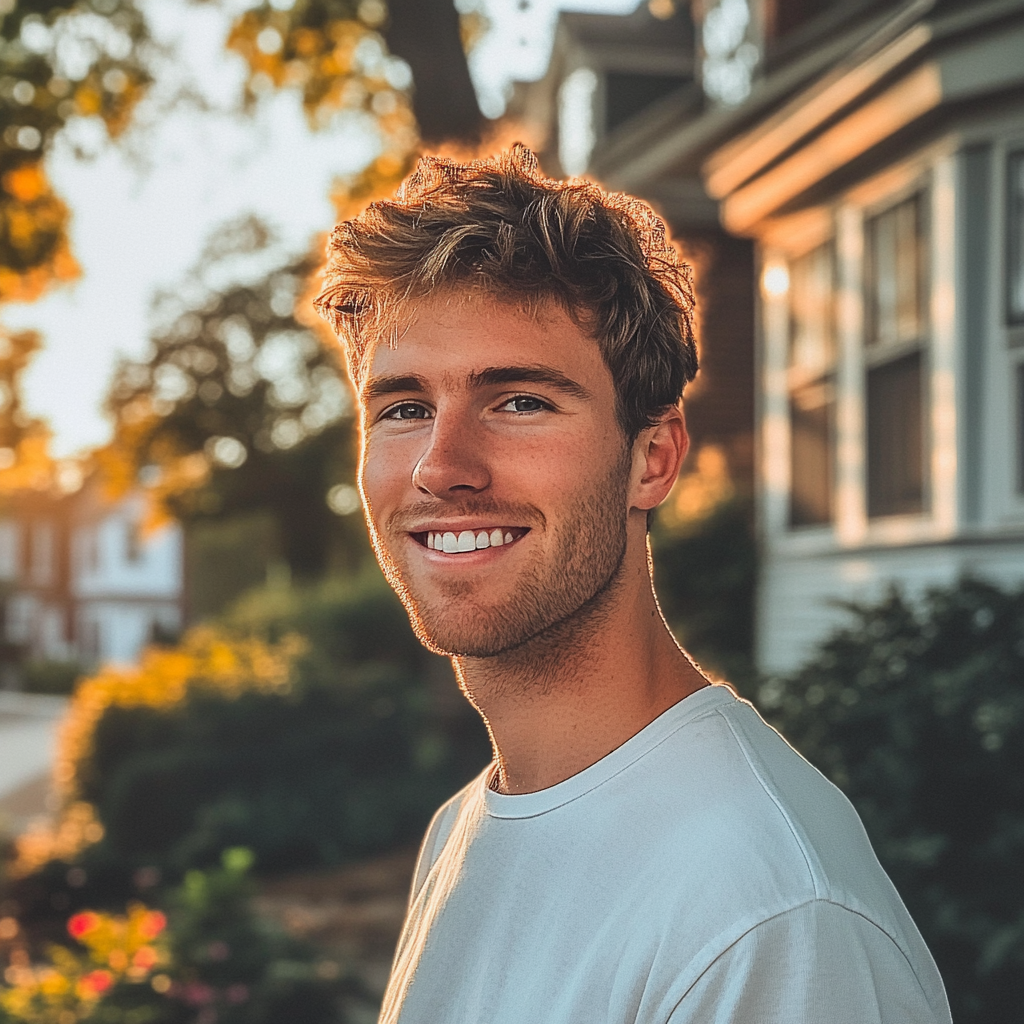 A man in front of his house | Source: Midjourney