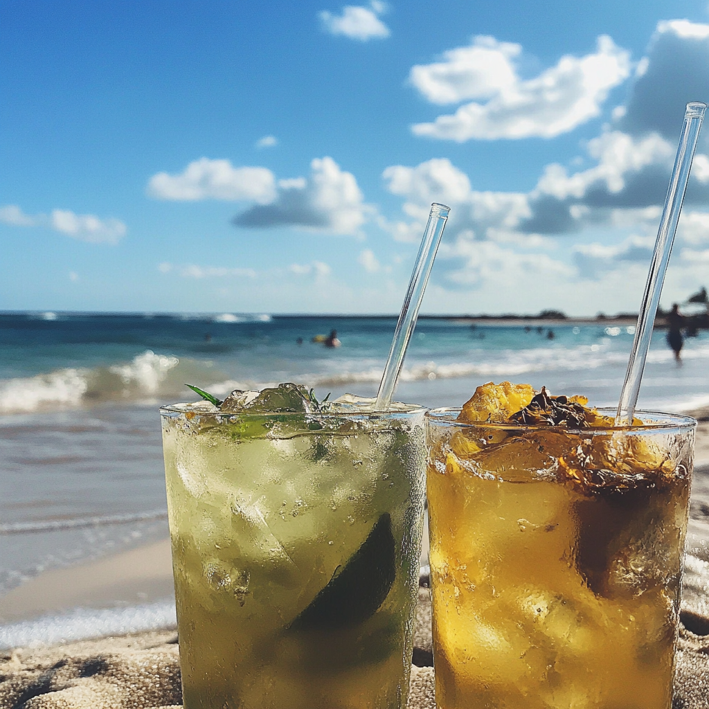 Cocktails on a beach | Source: Midjourney