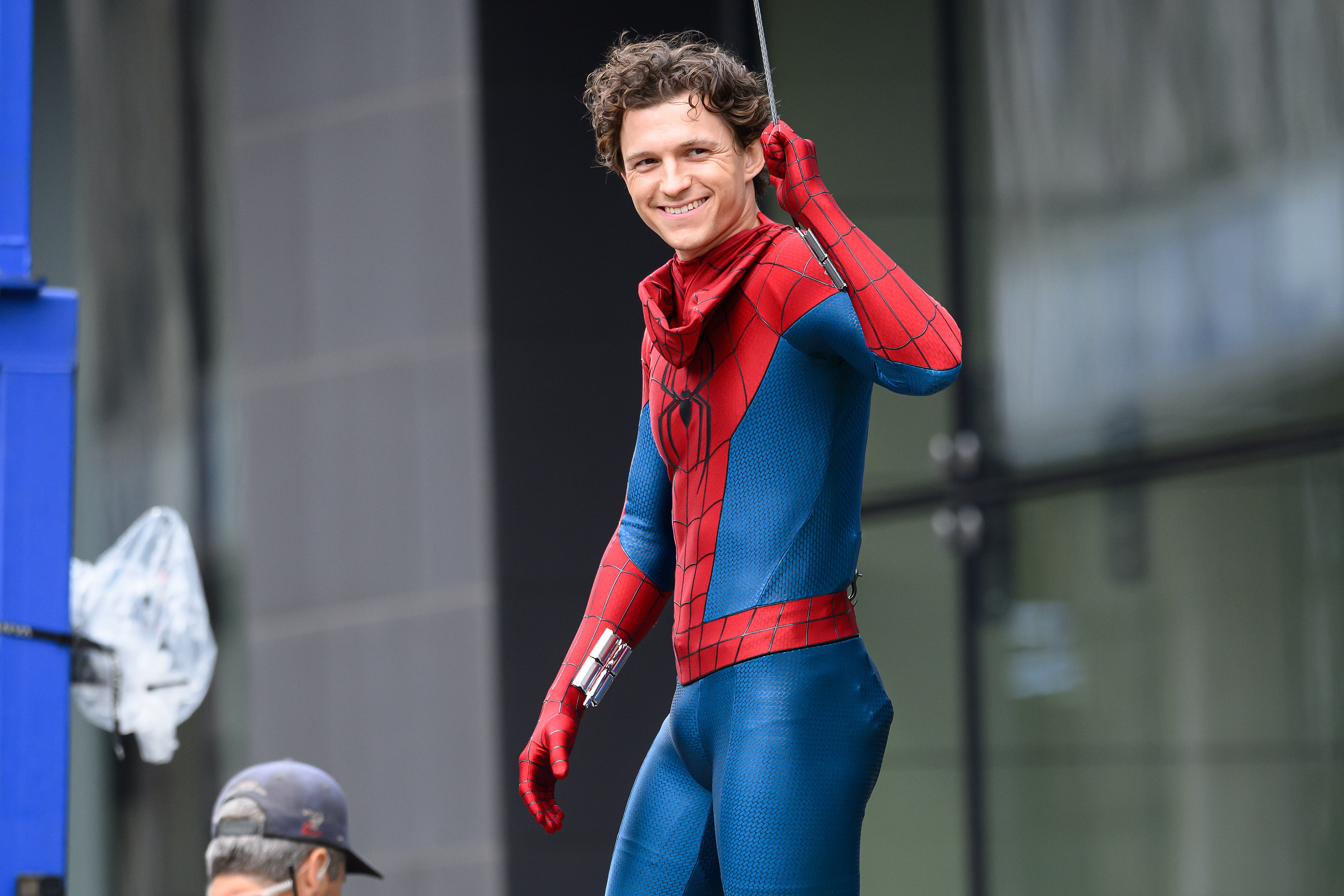 Tom Holland is seen on the set of "Spider-Man: Brand New Day" on August 3, 2025 in Glasgow, Scotland. | Source: Getty Images