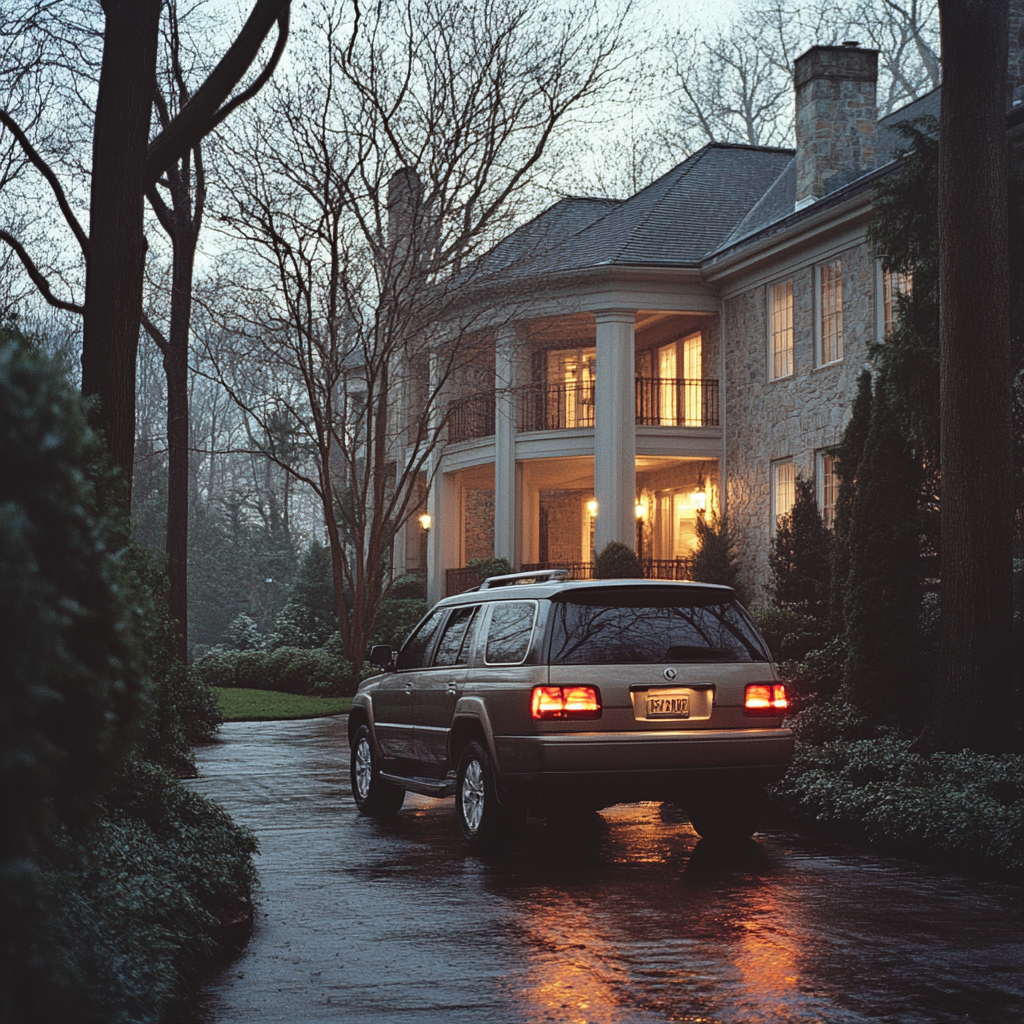 A car pulling into the driveway | Source: Midjourney