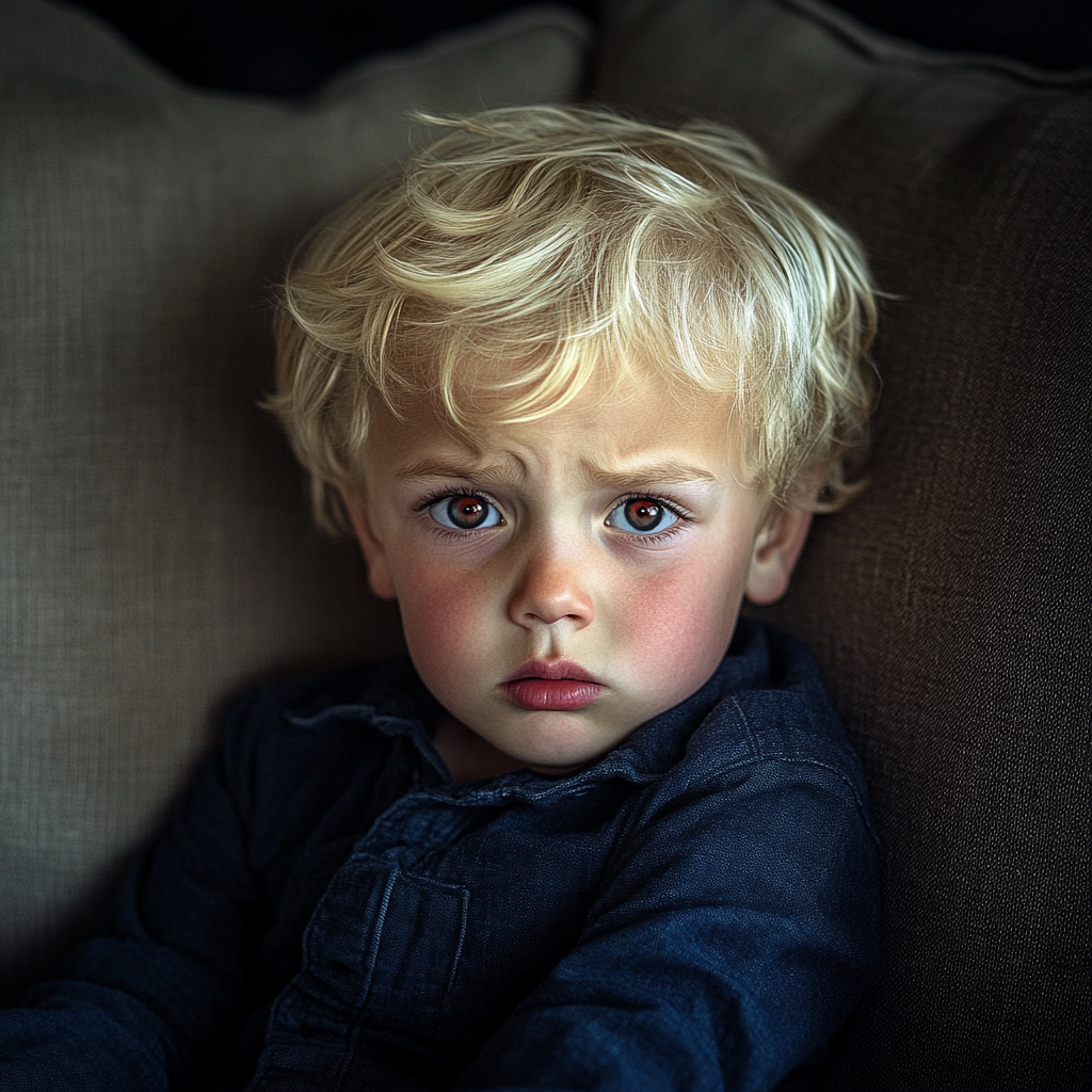 An upset little boy | Source: Midjourney