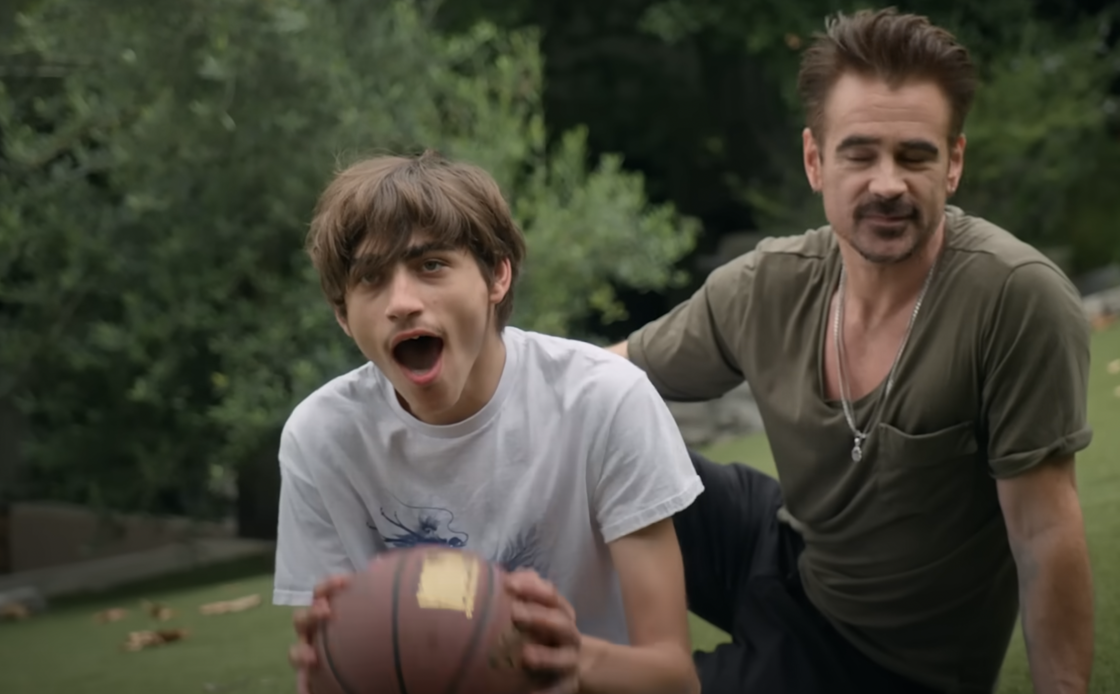 Colin Farrell bonding with his son, James, at home in a post dated August 7, 2024 | Source: YouTube/People