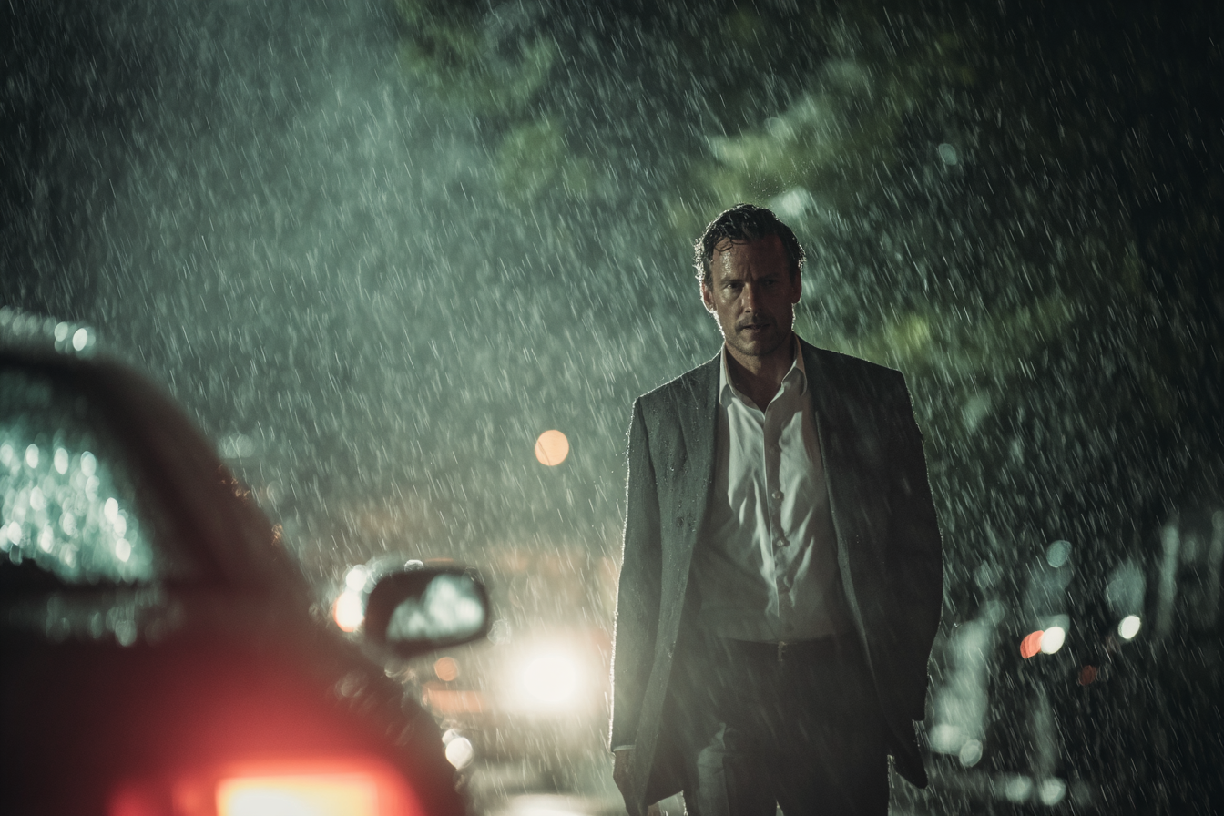 A man walking in the rain | Source: Midjourney