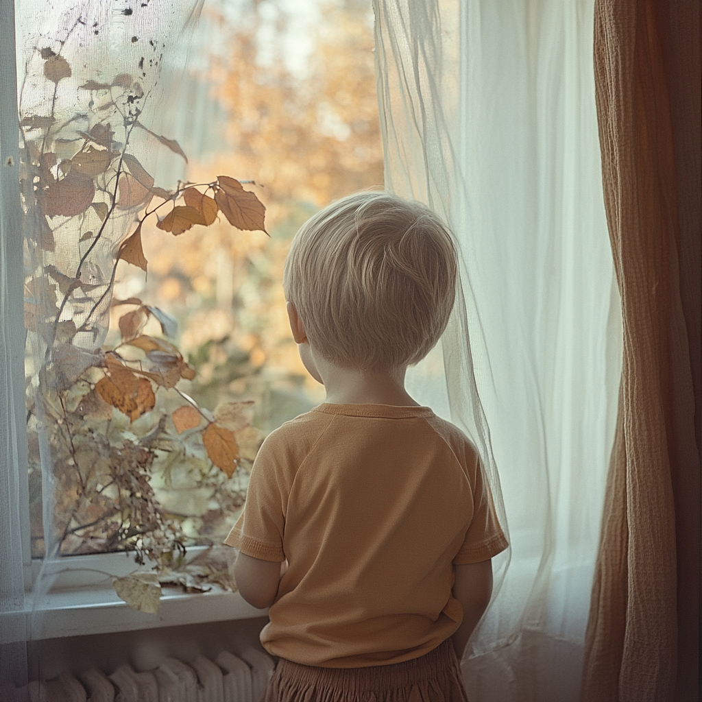 A boy looking outside a window | Source: Midjourney