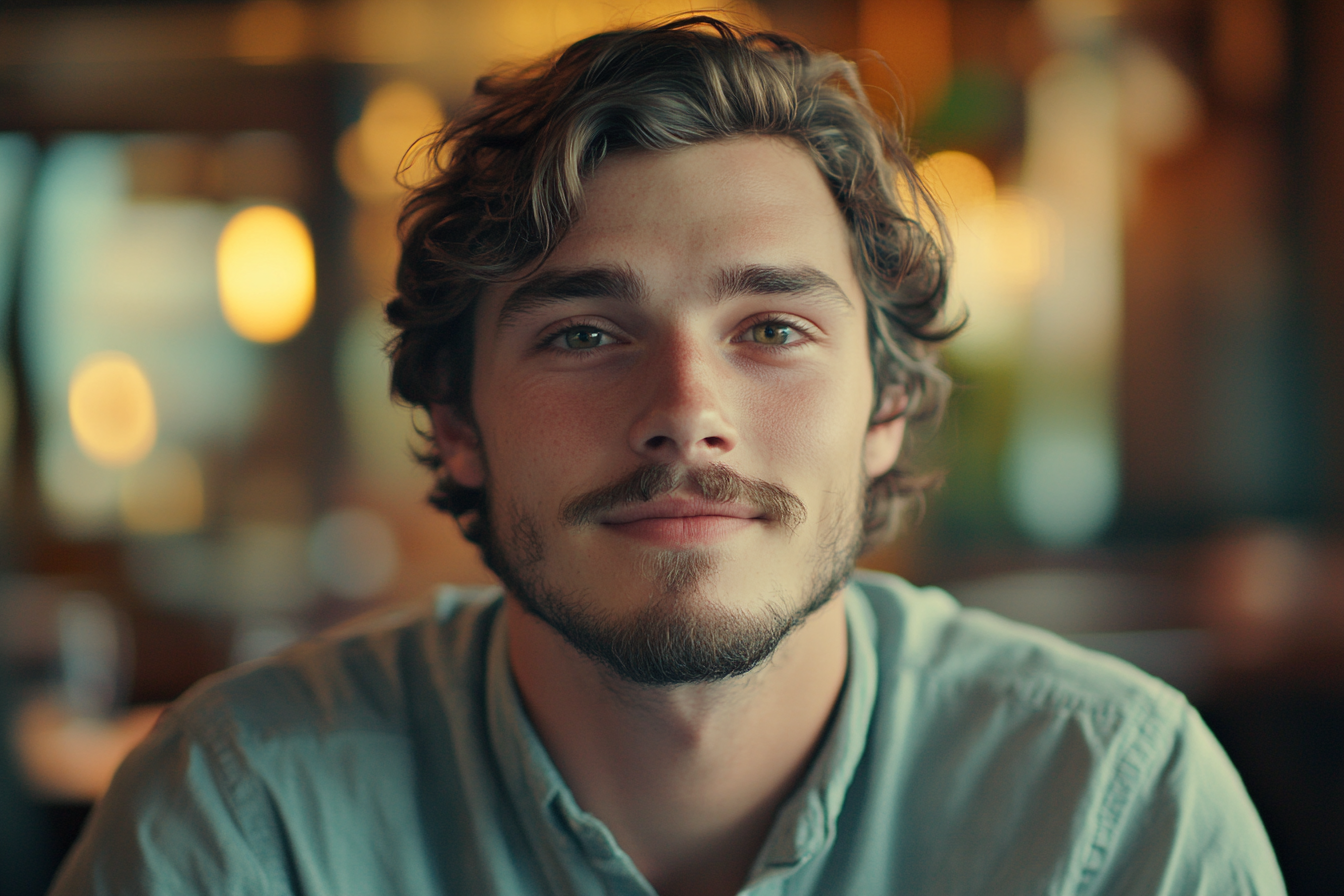 A young man looking straight ahead | Source: Midjourney