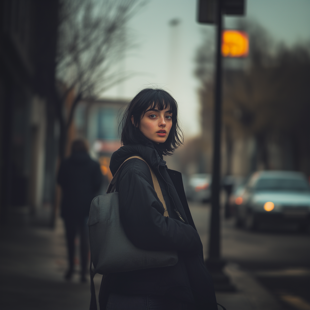 A woman walking with a bag | Source: Midjourney