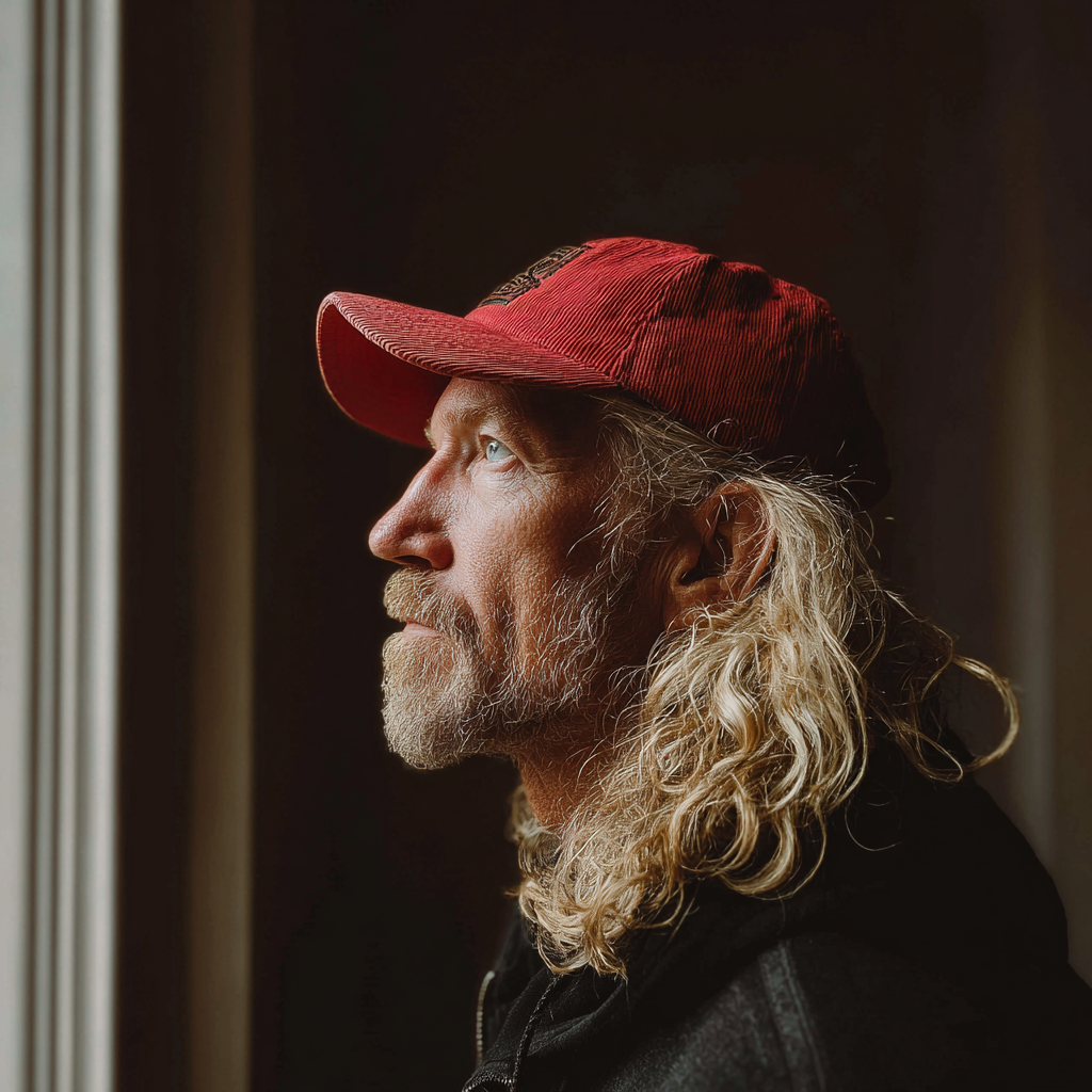 A man wearing a red cap | Source: Midjourney