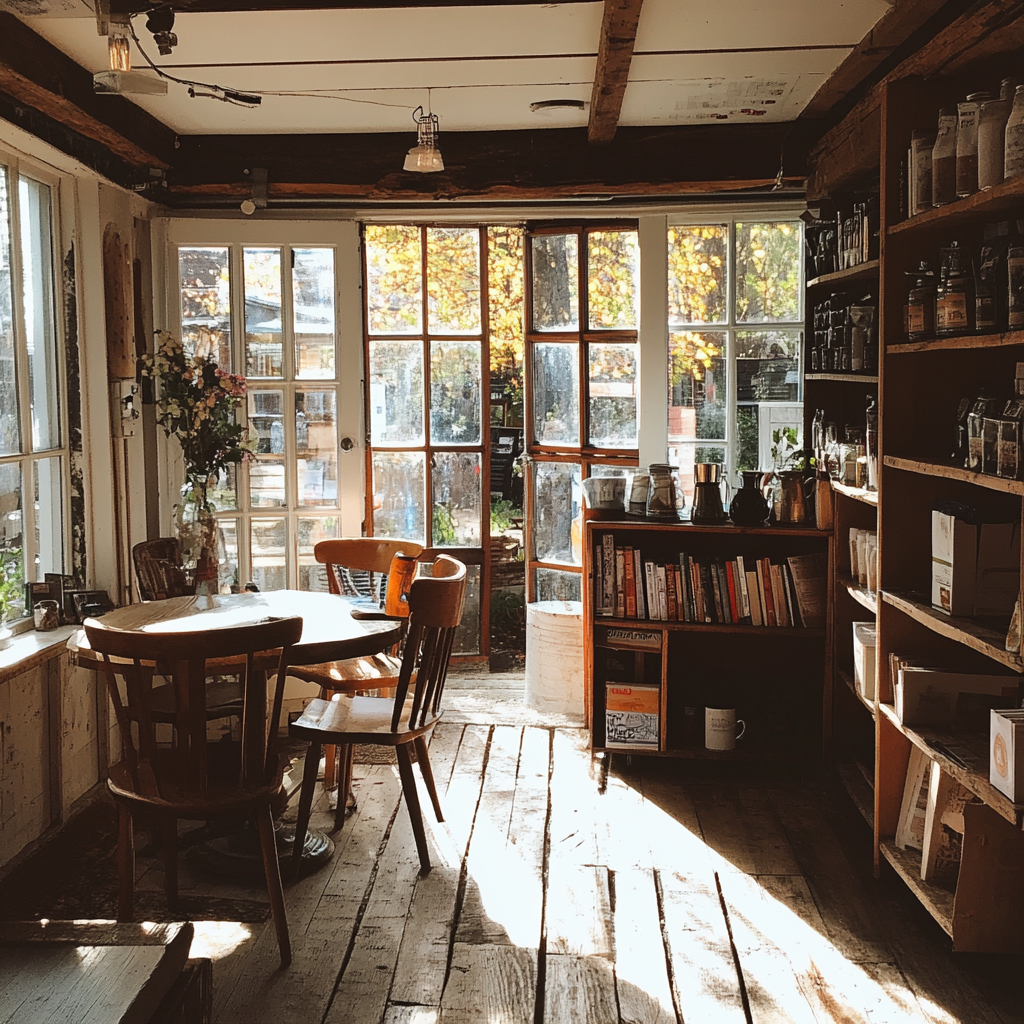 The interior of a coffee shop | Source: Midjourney