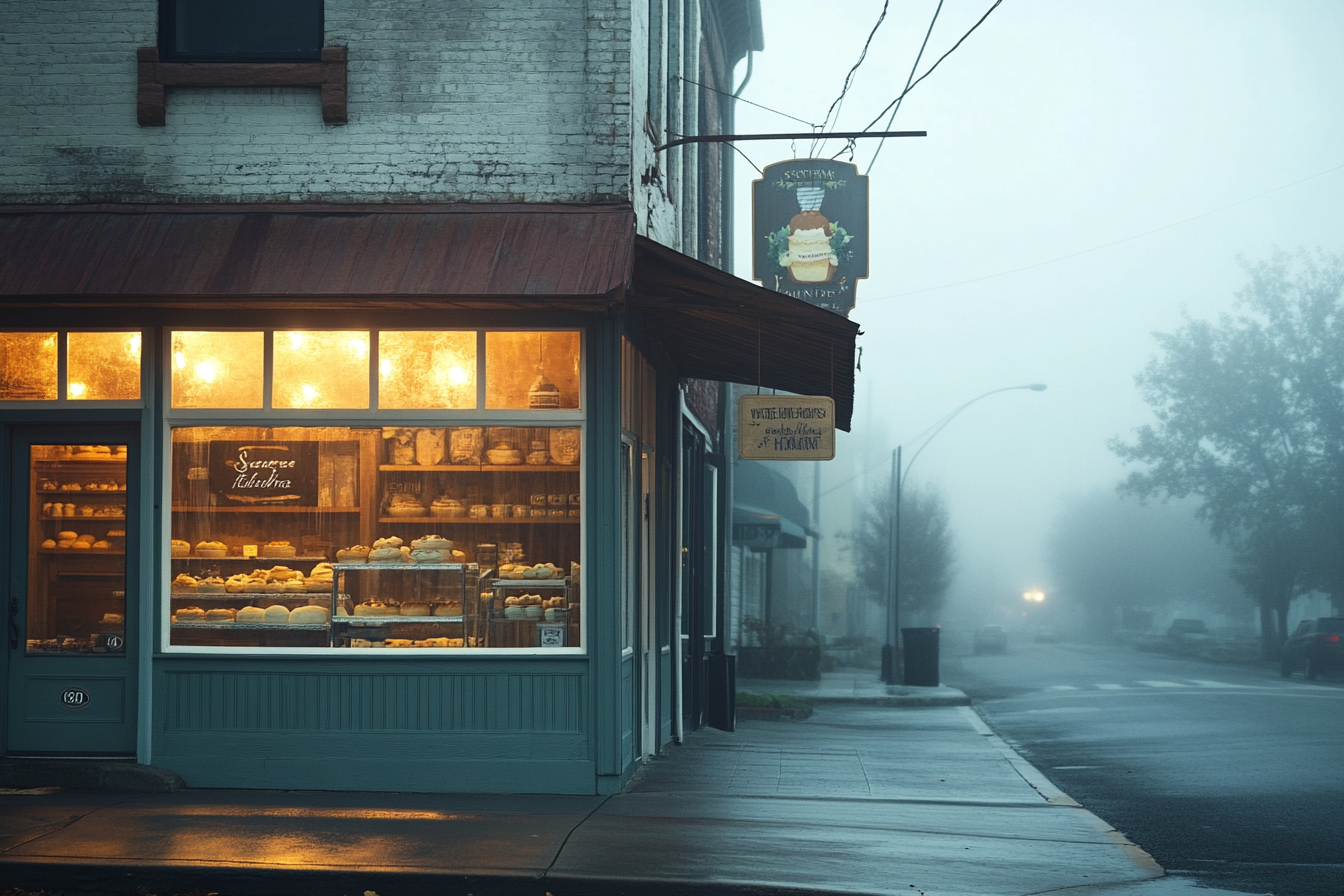 A bakery on a street corner | Source: Midjourney
