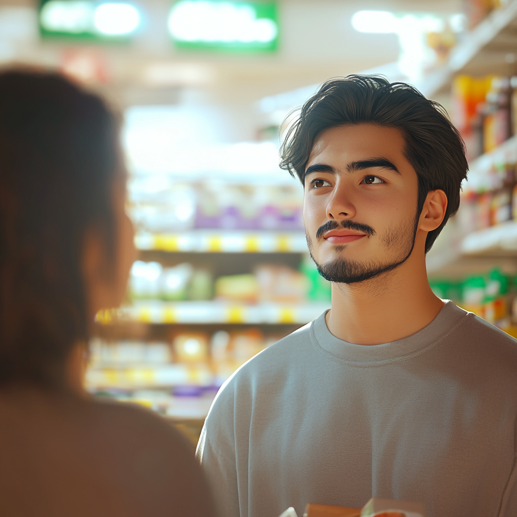 A man talking to a woman | Source: Midjourney