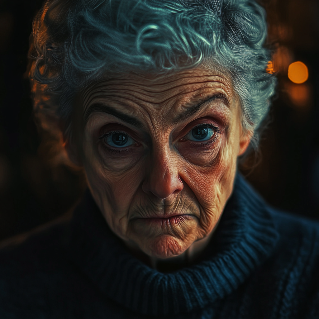 Portrait of a stern-looking older woman | Source: Midjourney