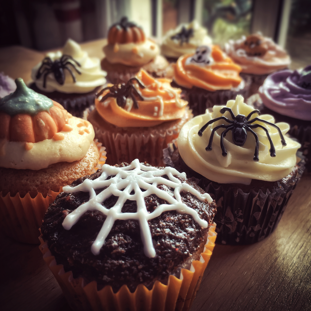 Halloween-themed cupcakes | Source: Midjourney