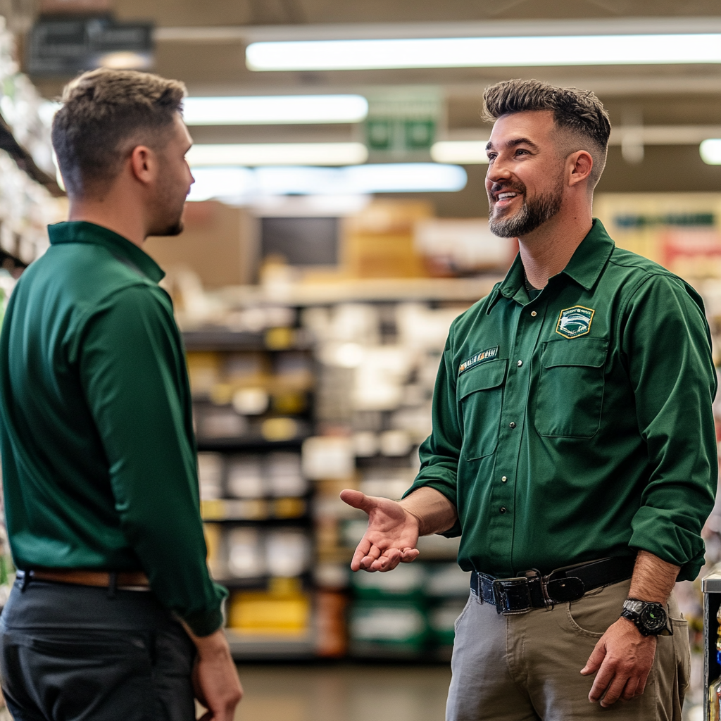 A store manager talking to an employee | Source: Midjourney