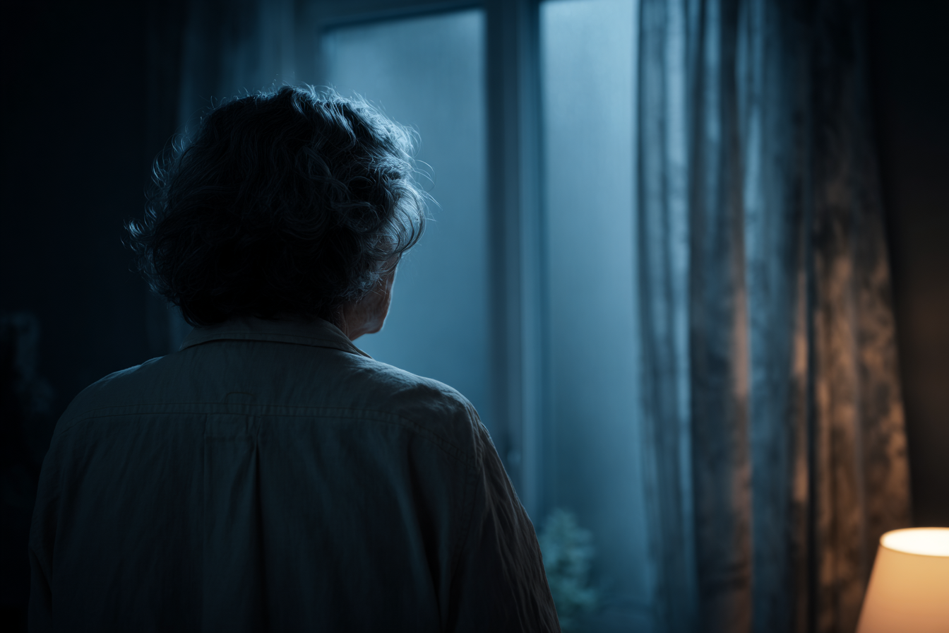 A woman looking outside a window | Source: Midjourney