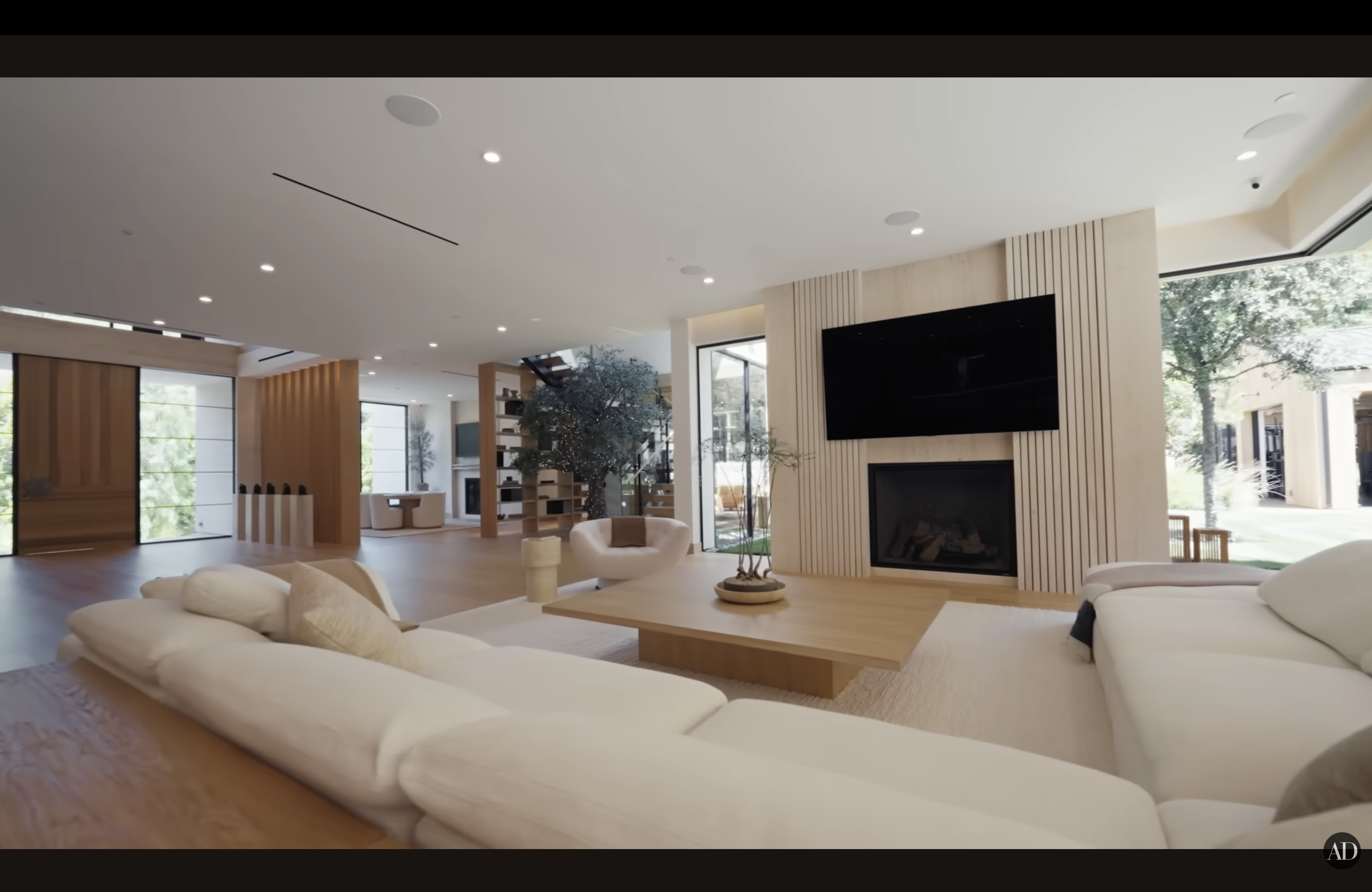 Zedd's living room, posted by Architectural Digest on November 8, 2025. | Source: YouTube/Architectural Digest