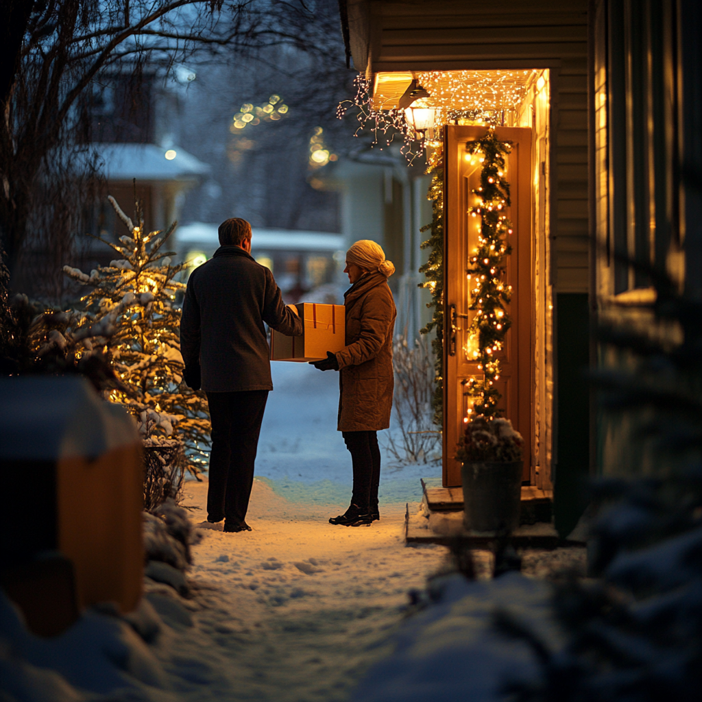 A man meeting a woman outside | Source: Midjourney