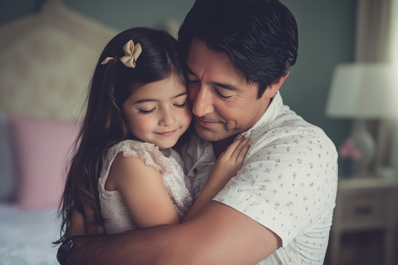 A man hugging his daughter | Source: Midjourney