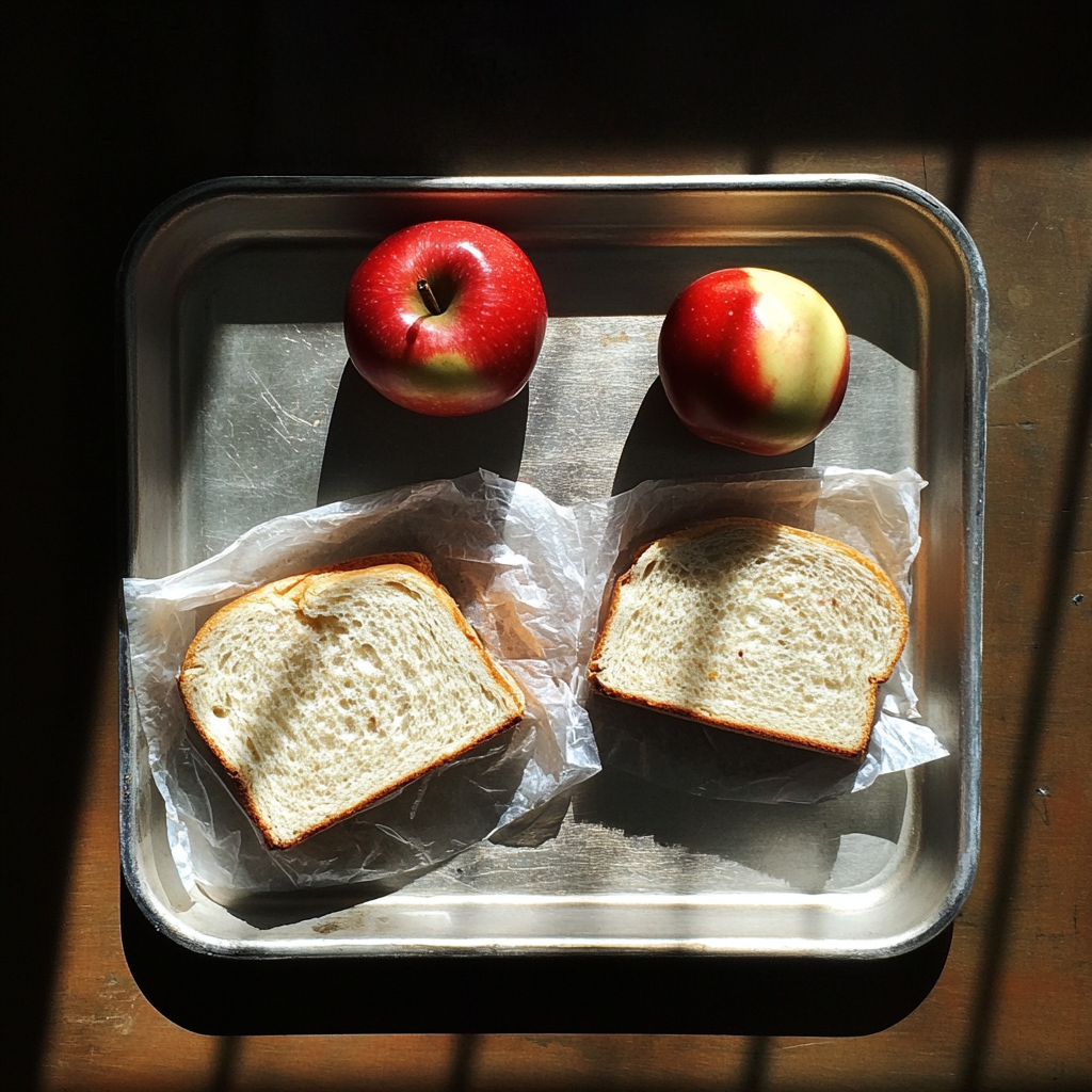 Food on a cafeteria tray | Source: Midjourney