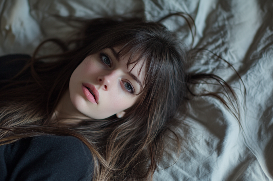 A young lady lying in bed | Source: Midjourney