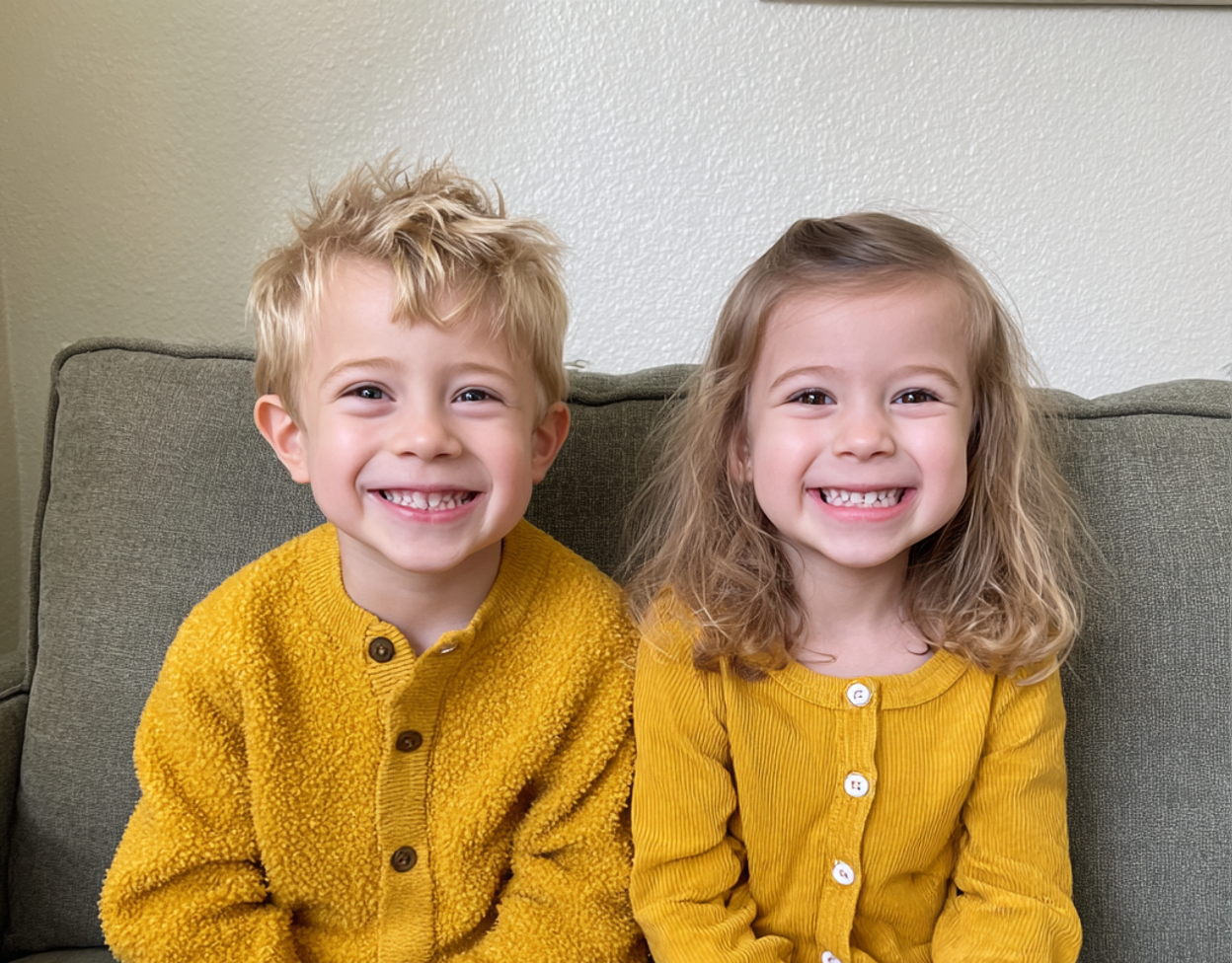 A set of smiling twins | Source: Midjourney
