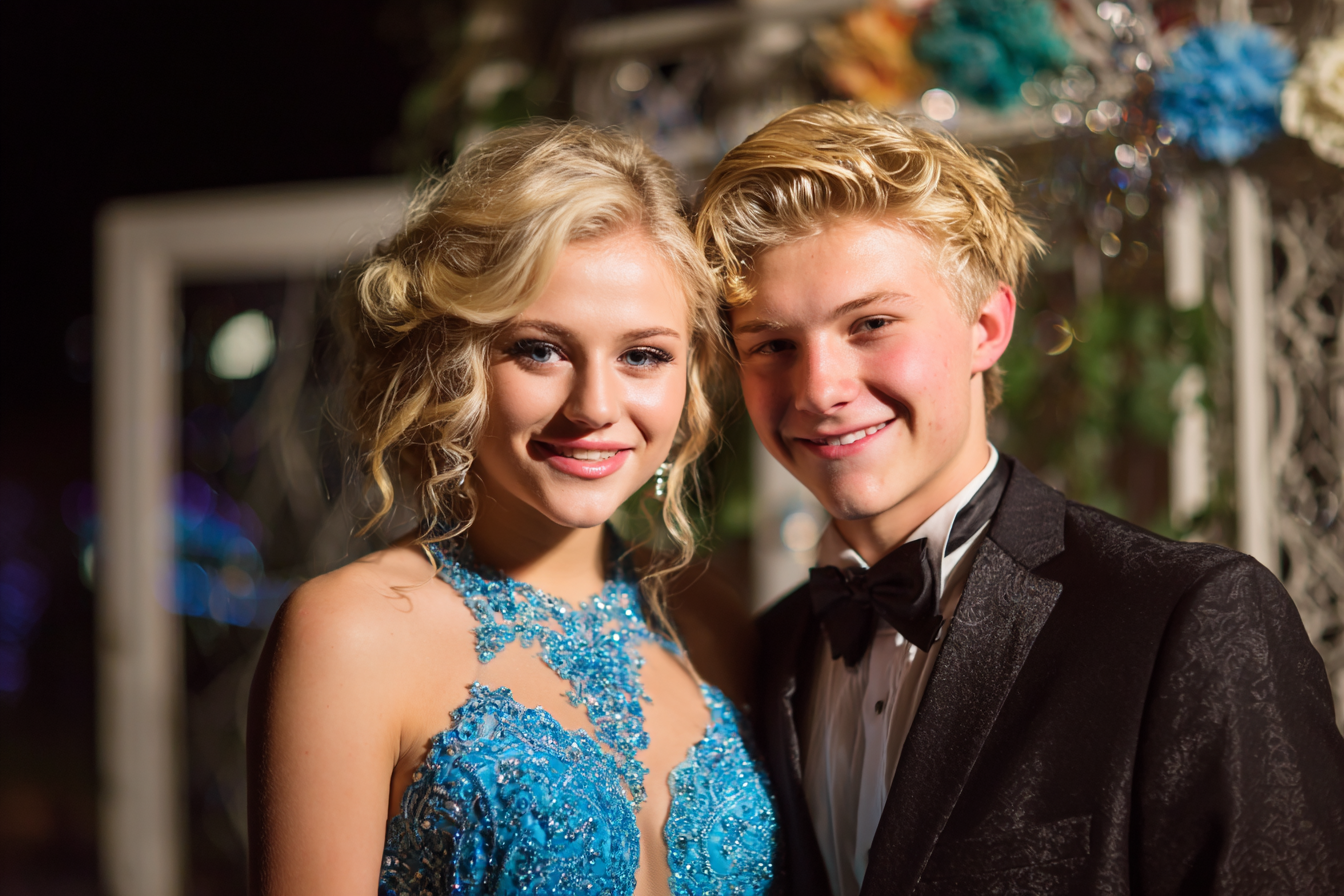 A teen girl and her date attending prom | Source: Midjourney